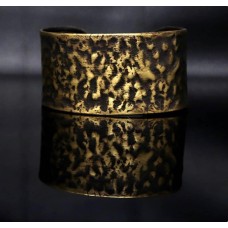 Brass embossed oxidised cuff